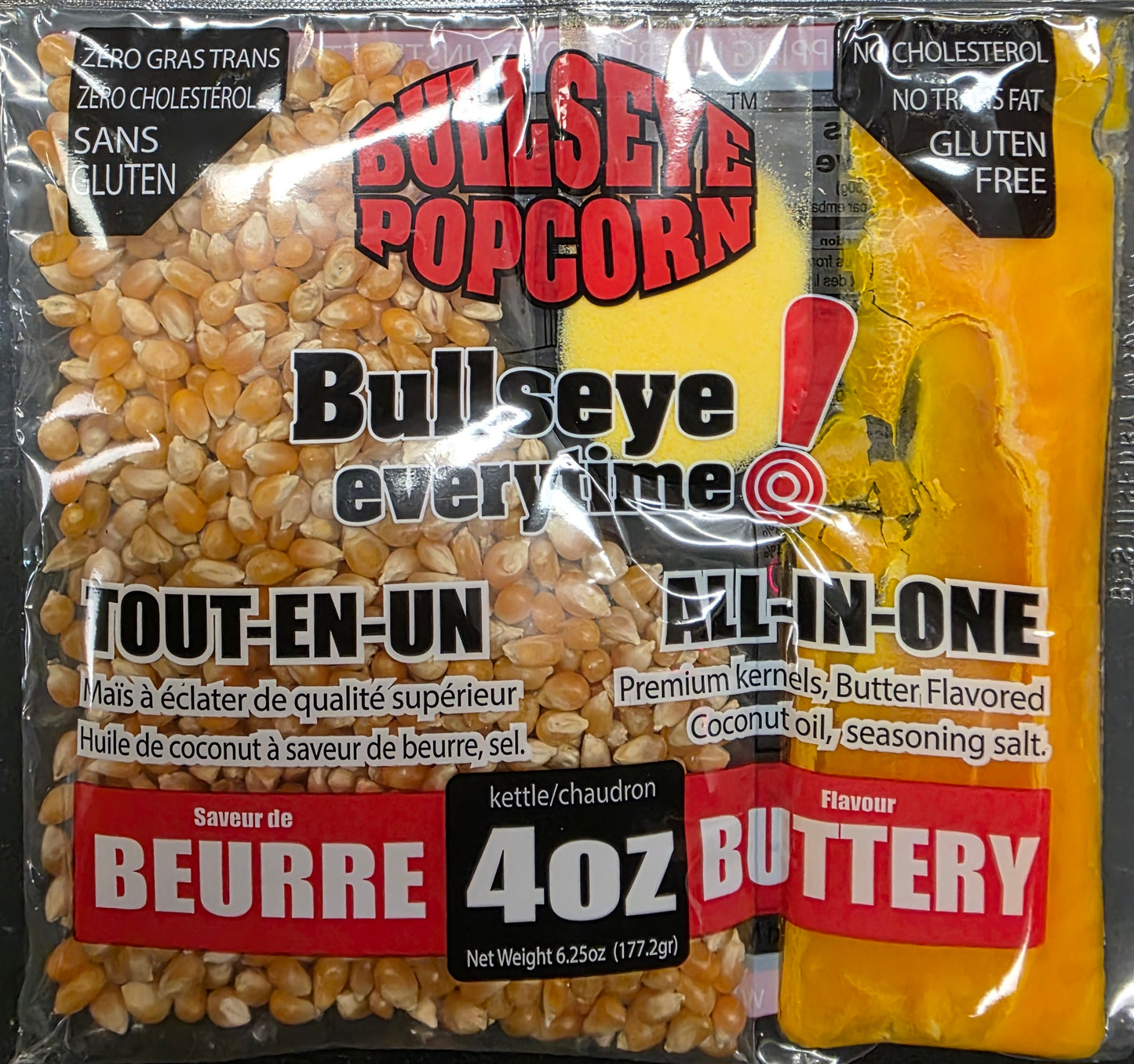 BULLSEYE SAC POP CORN 4OZ