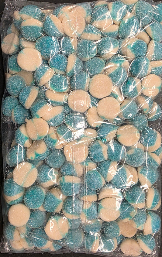 POMPON FRAMBOISE BLEU SUR
