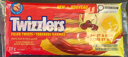 TWIZZLERS TORSADES GARNIES CERISE PUNCH AUX AGRUMES