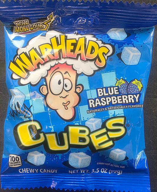 WARHEADS CUBES FRAMBOISE BLEUE